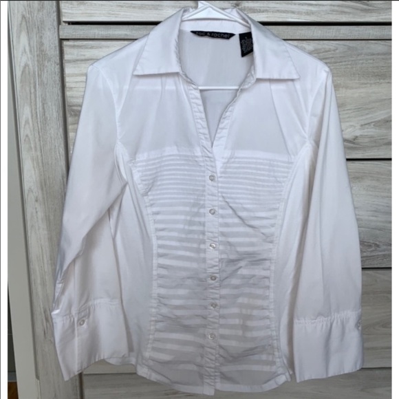 Zac & Rachel White Pleated Blouse - Picture 6 of 8